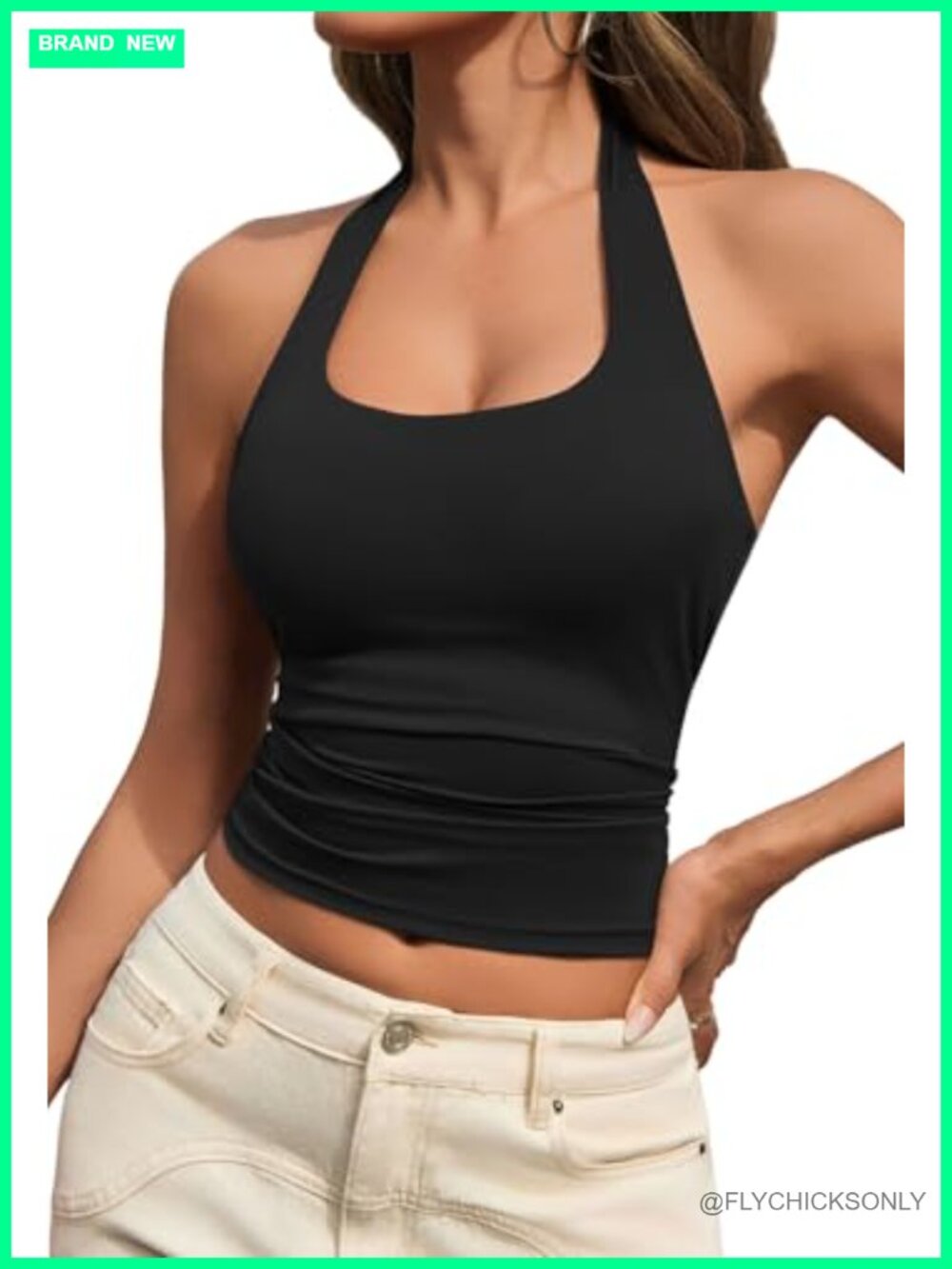 Sleeveless Halter Neck Backless Yoga Tank Top Women Slim Fit Workout Cami